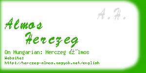 almos herczeg business card